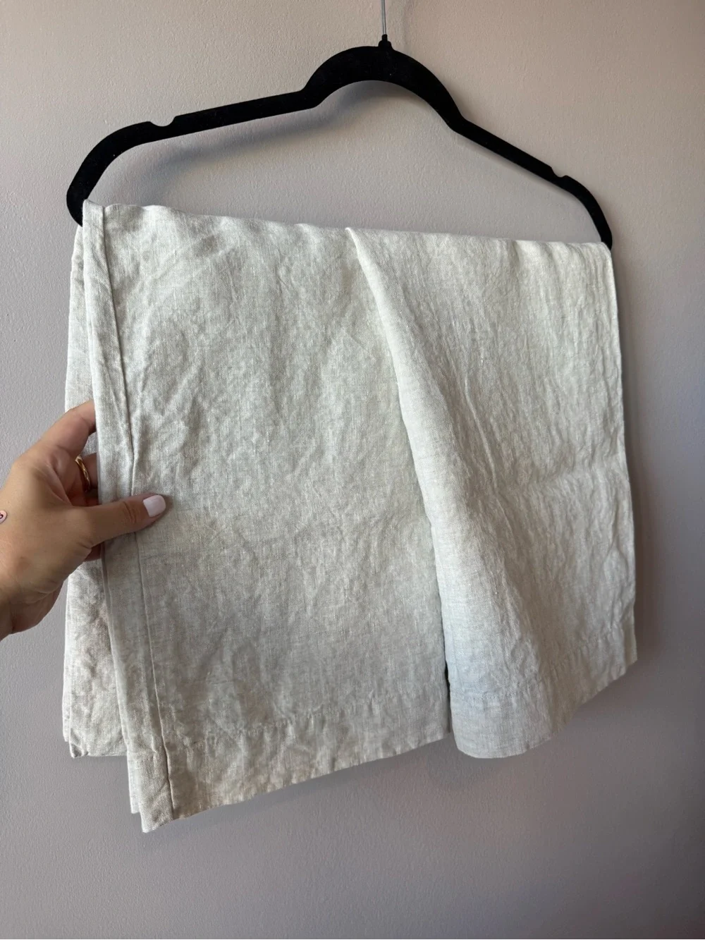 West Elm Flax Beige Oat 100% Linen Set of 2 Standard Pillowcases‎